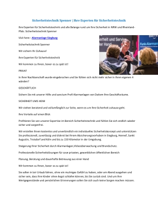 Sicherheitstechnik Spenner | Ihre Experten für Sicherheitstechnik