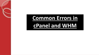 Common Errors in cPanel and WHM