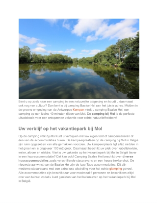 Camping vlak bij Mol