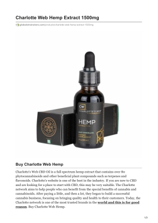 Charlotte Web Hemp Extract 1500mg