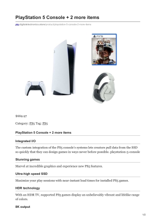 PlayStation 5 Console   2 More Items