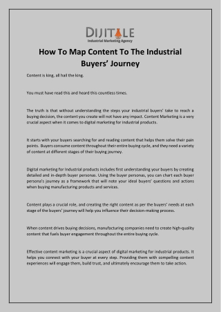 How To Map Content To The Industrial Buyers