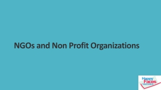 NGOs and Non Profit Organizations