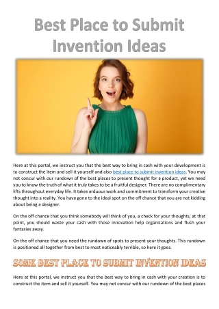 Best Place to Submit Invention Ideas