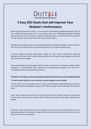 5 Easy SEO Hacks that will Improve Your Website