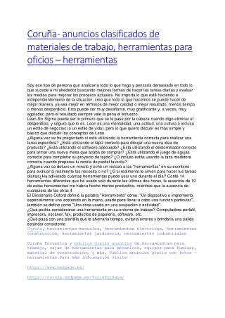 Coruña - anuncios clasificados de materiales de trabajo, herramientas para ofici