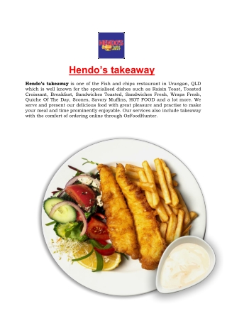 5% Off - Hendo’s Fish and chips takeaway Urangan Menu QLD