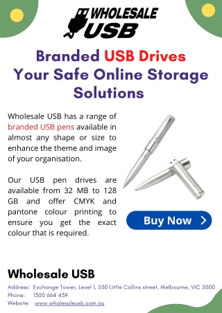 Branded USB Drives Your Safe Online Storage Solutions