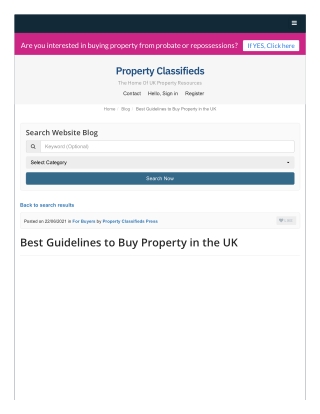 Best Guidelines to Buy Property in the UK