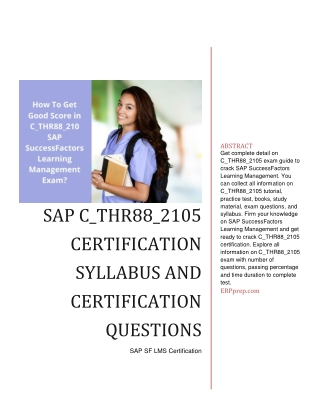 SAP C_THR88_2105 Certification Syllabus and Certification Questions