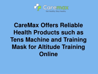 Health Products such as Tens Machine and Training Mask for Altitude Training