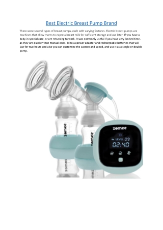 Best Electric Breast Pump Brand