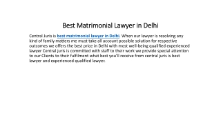 Best Matrimonial Lawyer in Delhi