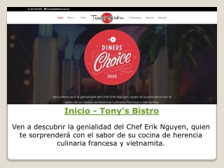 Dónde ir a Cenar Rico en Acapulco? - Tony’s Bistro