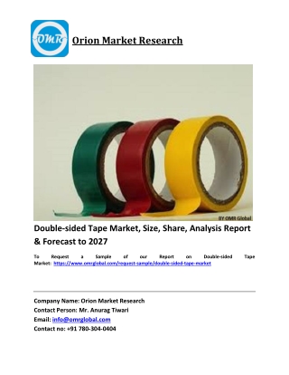 Double-sided Tape Market Trends, Size, Competitive Analysis and Forecast 2021-20