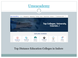 Top Distance Education Colleges in Indore
