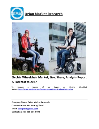 Electric Wheelchair Market Trends, Size, Competitive Analysis and Forecast 2021-