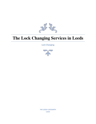 Lock Changing Services in Leeds