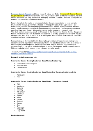 Commercial Electric Cooking Equipment Market