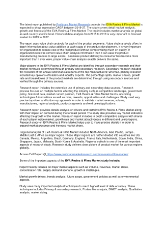 EVA Resins & Films Market