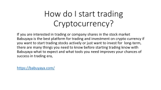 How do I start trading Cryptocurrency