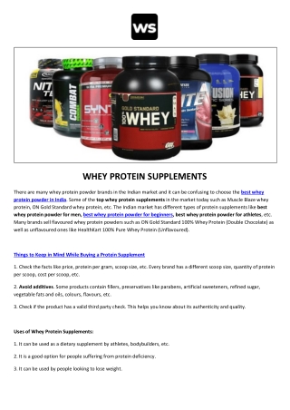 Best Whey Protein Powder in India