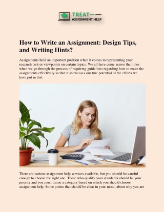 How to Write an Assignment Design Tips, and Writing Hints