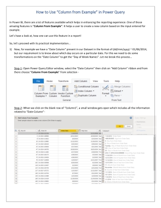 How to use Column From Examples in Power Query