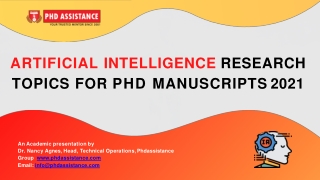 Artificial Intelligence Research Topics for PhD Manuscripts 2021 - Phdassistance