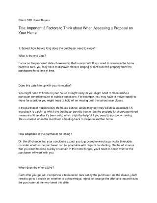 Important 3 Factors to Think about When Assessing a Proposal on Your Home_ 520 Home Buyers-converted