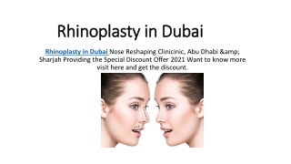Rhinoplasty in Dubai