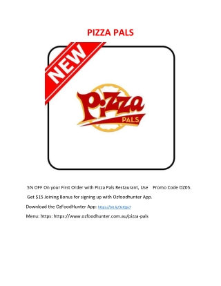 15% Off - Pizza Pals Restaurant Menu Keilor East, VIC