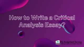 How to Write a Critical Analysis Essay