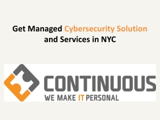 Get Managed Cybersecurity Solution and Services in NYC