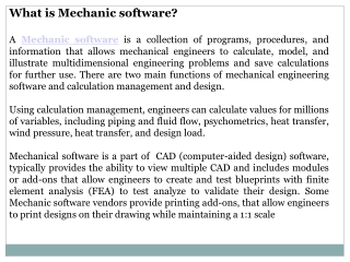 What is Mechanic software