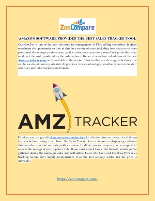 AMAZON SOFTWARE PROVIDES THE BEST SALES TRACKER TOOL
