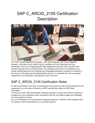 SAP C_ARCIG_2105 Certification Description