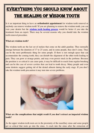 Everything You Should Know About The Healing of Wisdom Tooth