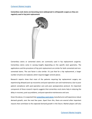 Cementless Neck Stems