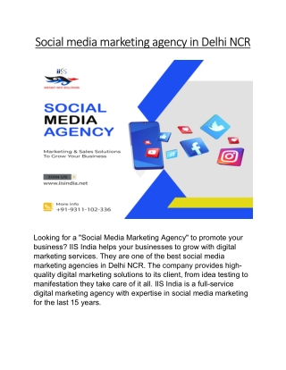 Social media marketing agency in Delhi NCR