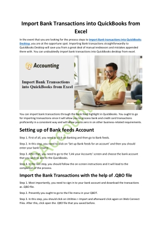 How to Import Bank Transactions into QuickBooks Desktop