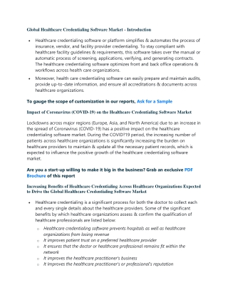Healthcare Credentialing Software Market