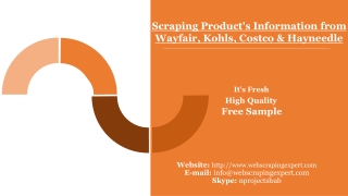 Scraping Product's Information from Wayfair, Kohls, Costco & Hayneedle