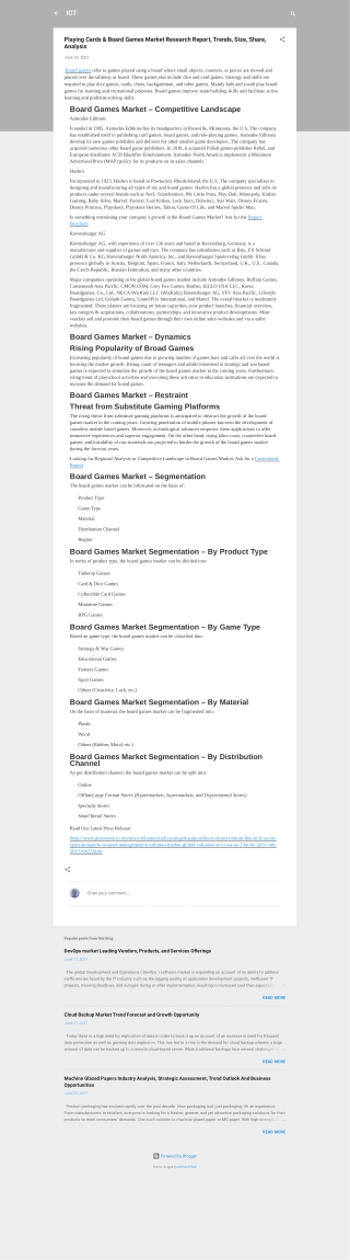 Board Games Market Trends and Research Insights by 2027