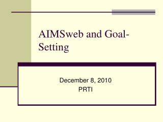 AIMSweb and Goal-Setting