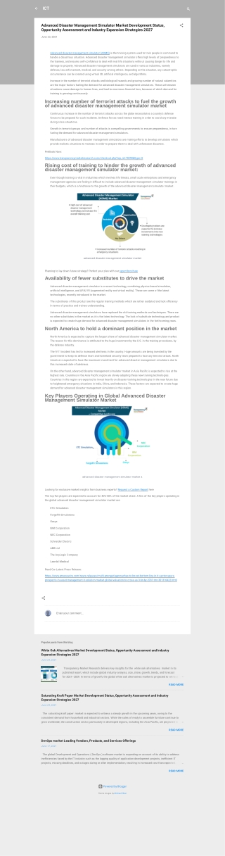 Advanced Disaster Management Simulator Market Forecast 2027
