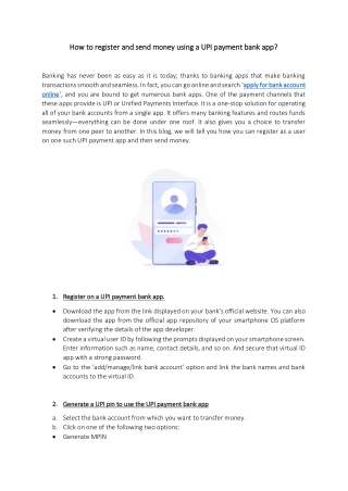 How to register and send money using a UPI payment bank app