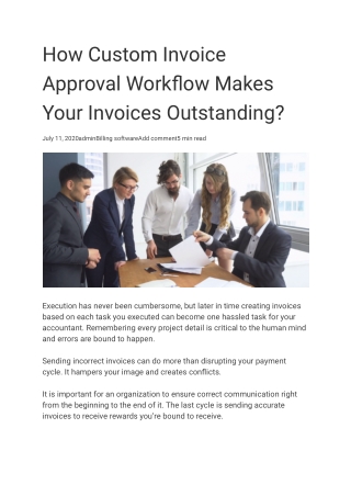 How Custom Invoice Approval Workflow Makes Your Invoices Outstanding