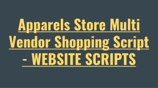 Apparels Store Multi Vendor Script - Scriptstore