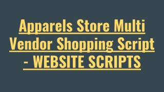 Apparels Store Multi Vendor Script - Scriptstore